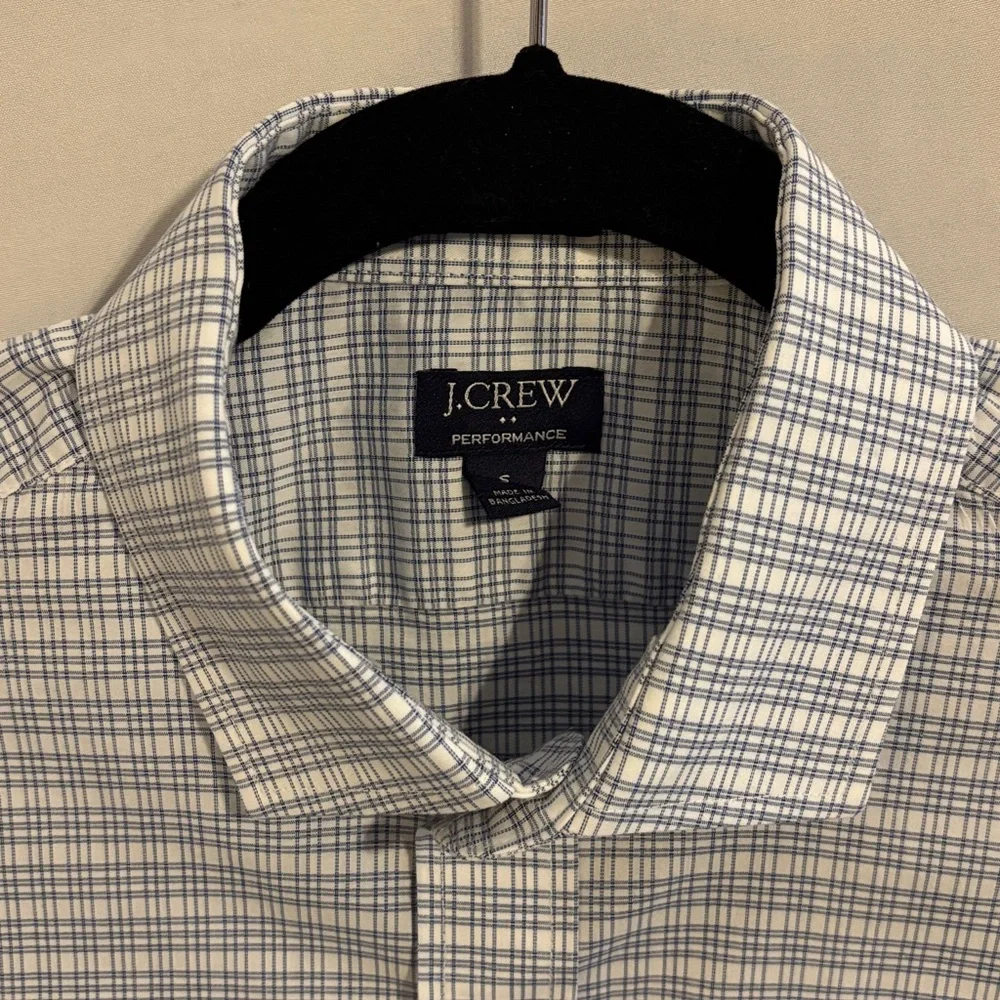 J. Crew Men's Dress Shirt Blue and White Plaid Size small